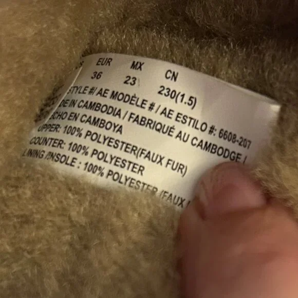 NWOT American Eagle AE Sherpa Platform Slipper Clogs Beige Tan Womens Sz 6 - Picture 11 of 11